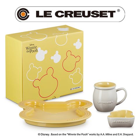 LE CREUSET-小熊維尼系列瓷器餐桌用具套組 (溫桲黃/肉豆蔻)