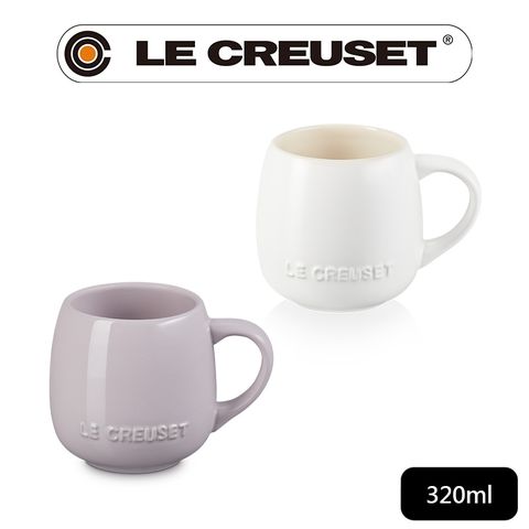 LE CREUSET -花蕾系列瓷器馬克杯320ml (柔粉紫/棉花白 二選一)