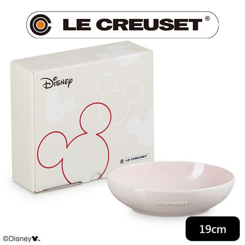 LE CREUSET-迪士尼米奇系列造型橢圓深盤19cm (貝殼粉)