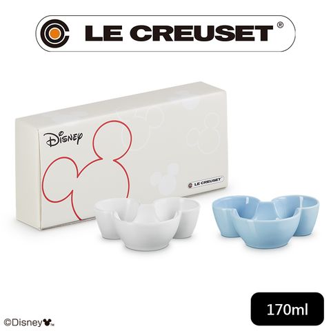 LE CREUSET-迪士尼米奇系列 瓷器迷你醬料碟2入組170ml (棉花白/海岸藍)
