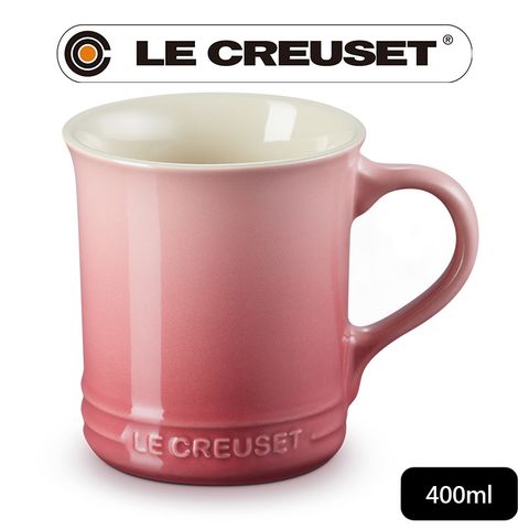 LE CREUSET -瓷器馬克杯 400ml (薔薇粉-無盒)