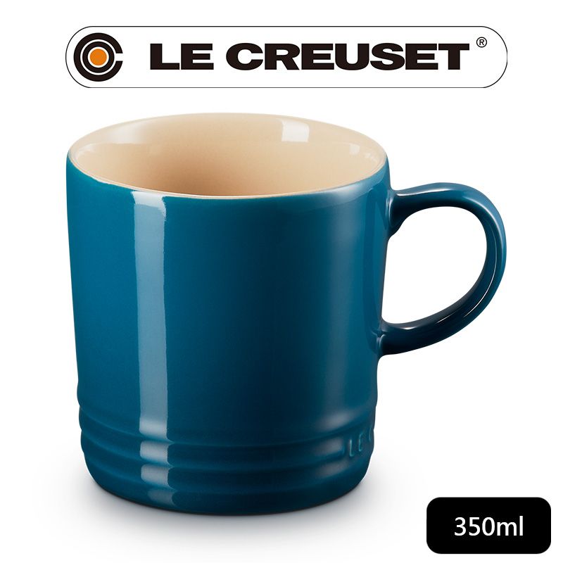 LE CREUSET -瓷器英式馬克杯350ml (湖水藍-無盒)