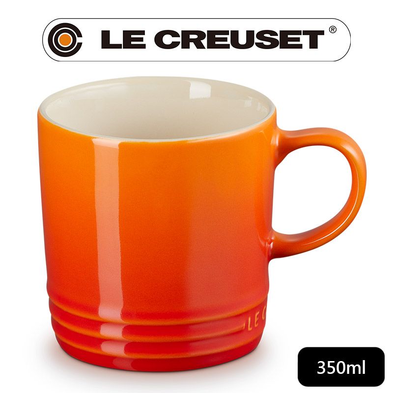 LE CREUSET -瓷器英式馬克杯350ml (火焰橘-無盒)