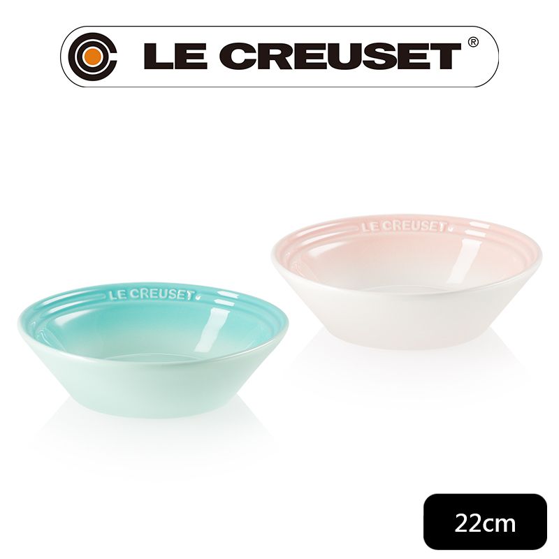 LE CREUSET -瓷器新采和風系列淺盤22cm (淡粉紅/薄荷綠)