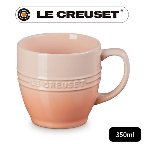 LE CREUSET -瓷器輕虹霓彩系列英式馬克杯350ml (蜜桃橙)