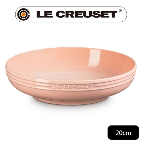 LE CREUSET -瓷器輕虹霓彩系列深圓盤20cm (蜜桃橙)