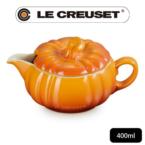 LE CREUSET -瓷器萬聖節南瓜造型醬汁盅400ml (珊瑚橘)