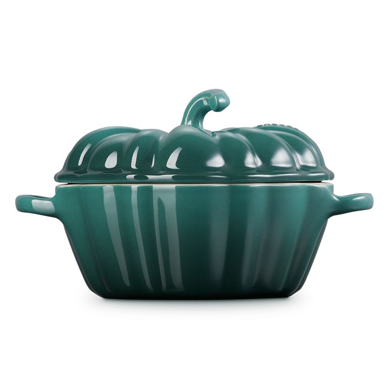 LE CREUSET -瓷器萬聖節南瓜烤盅350ml(綠光森林)