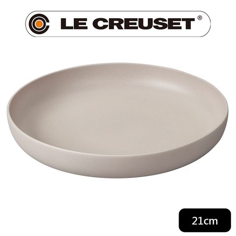 LE CREUSET 瓷器雅緻圓瓷盤21cm(淺灰-無盒)