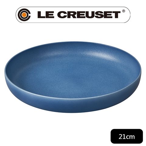 LE CREUSET 瓷器雅緻圓瓷盤21cm(深藍-無盒)