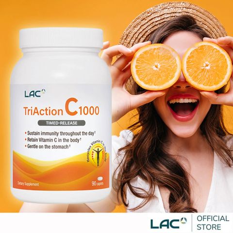 【LAC利維喜】三效C1000食品錠 90錠