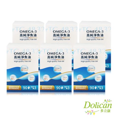 dolican 多立康 rTG48/32 Omega-3高純淨魚油90粒x6 (Omega-3 80% /西班牙萃取/91項專利)