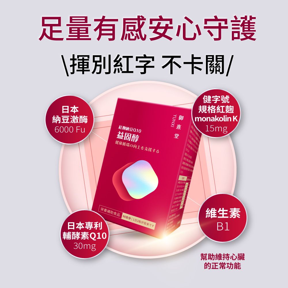 御熹堂 益固醇 紅麴納豆Q10x1盒 (60顆/盒)