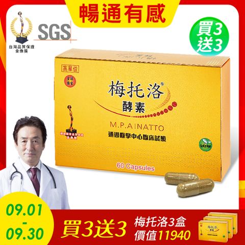 【極淨源】梅托洛全效納豆激酶酵素膠囊/買3送3盒(360粒)│高單位