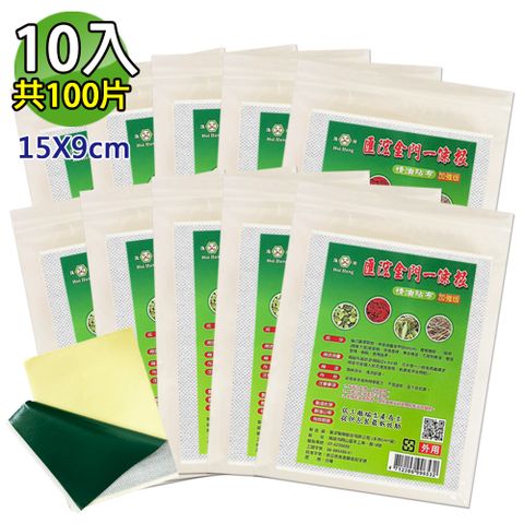 【匯浤】金門一條根精油貼布(黑青款)-涼感(經濟包) 10入(9X15cm，共100片)
