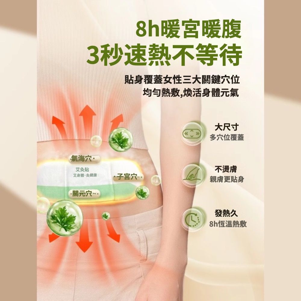  【楠陽艾】買1送1 草本多功能艾灸熱敷貼10貼膝蓋貼護頸貼-自發熱