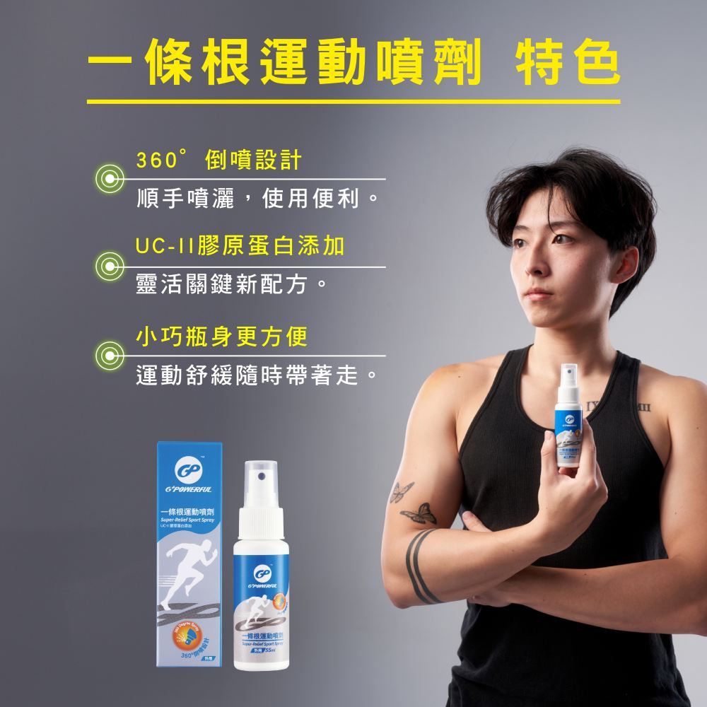 王大夫一條根 G動力系列 一條根全套組合(運動噴劑+躍動膏+紋身貼+修護套)