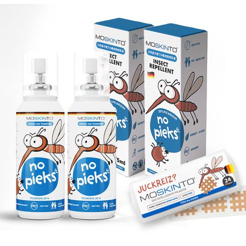 【德國moskinto】魔法格20%長效防蚊乳液2入+魔法格醫療用貼布(75mlx2+便攜款24貼)