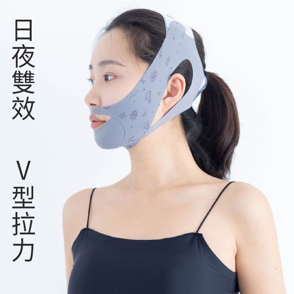 SUNLY 360°上下雙托瘦臉帶 V面塑形帶 瘦臉面罩 V臉帶 睡眠止鼾帶 成人款（防張嘴 透氣 無勒痕 ）