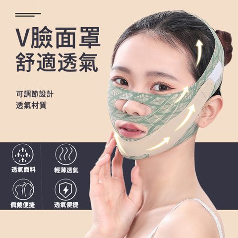 MUAN 日夜塑形V臉帶 舒適透氣彈力瘦臉面罩 止鼾帶 瘦臉帶 下巴固定托帶