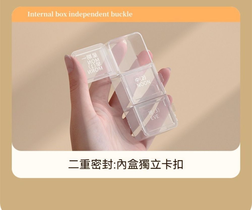 Internal box independent buckle中(2)NOON晚(3)EVE二重密封:內盒獨立卡扣