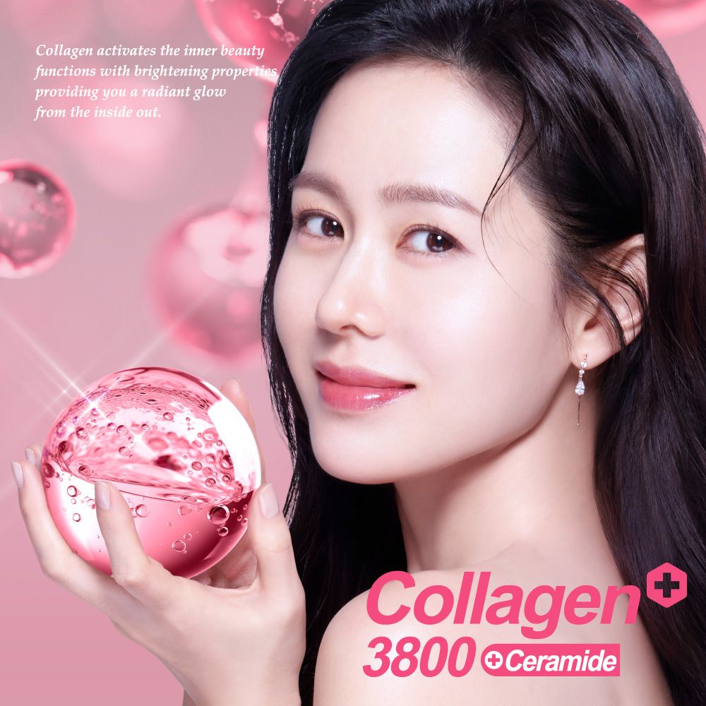 Collagen activates the inner beautyfunctions with brightening propertiesproviding you a radiant glowfrom the inside outCollagen3800 Ceramide