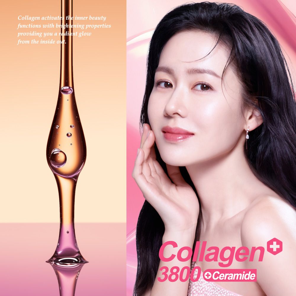 Collagen activates the inner beautyfunctions with brightening propertiesproviding you a radiant glowfrom the inside outCollagen3800 Ceramide