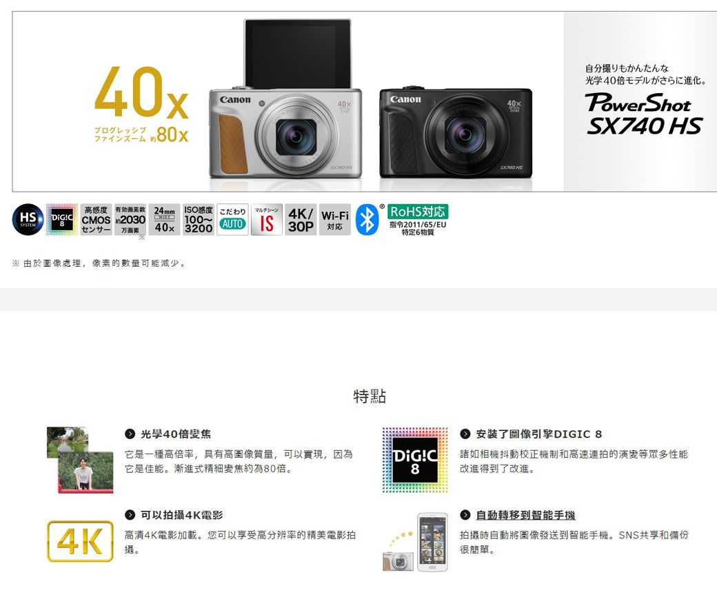 Canon PowerShot SX740 HS (公司貨) - PChome 24h購物