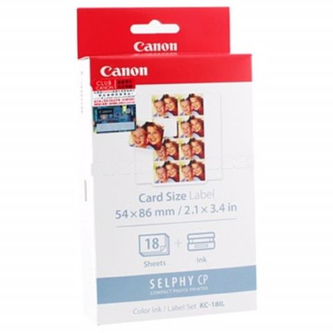 Canon 佳能 2x3相片貼紙(8格)含墨盒*18張(KC-18IL)_2入組