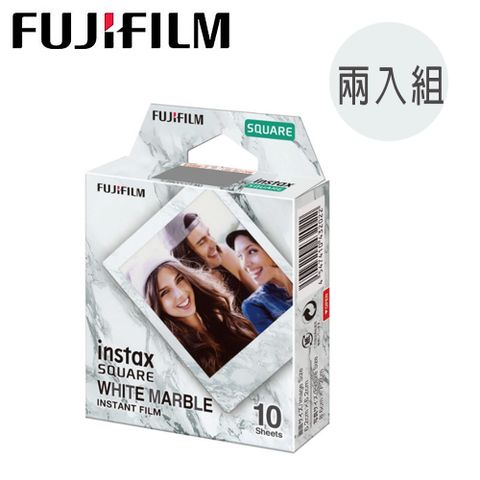 FUJIFILM 富士 FUJI 拍立得底片-白寶石方型(WHITE MARBLE)-(2入)