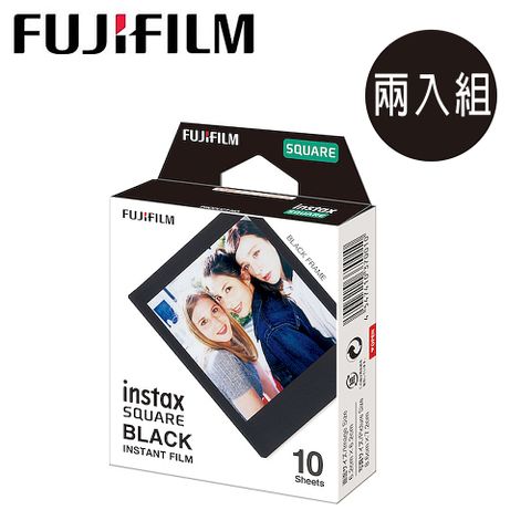 FUJIFILM 富士 FUJI 拍立得底片-黑邊方型(BLACK)-(2入)