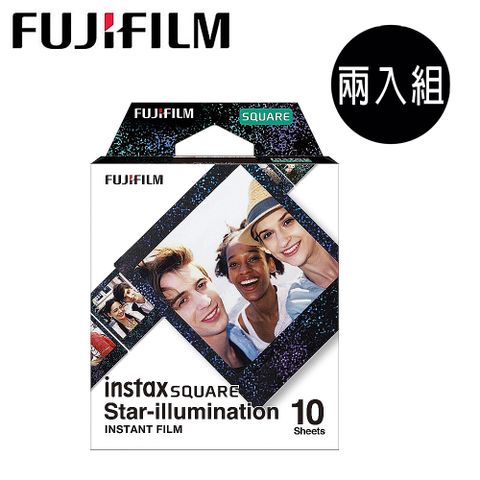 FUJIFILM 富士 FUJI 拍立得底片-黑邊流沙方型(BLACK STAR)-(2入)