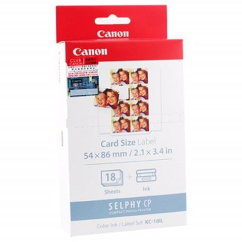 Canon 2x3相片貼紙(8格)含墨盒*18張(KC-18IL)_三入組