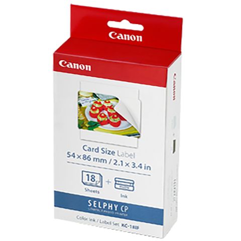 【兩入組】Canon 2x3 全幅相片貼紙套裝含墨盒*18張(KC-18IF)