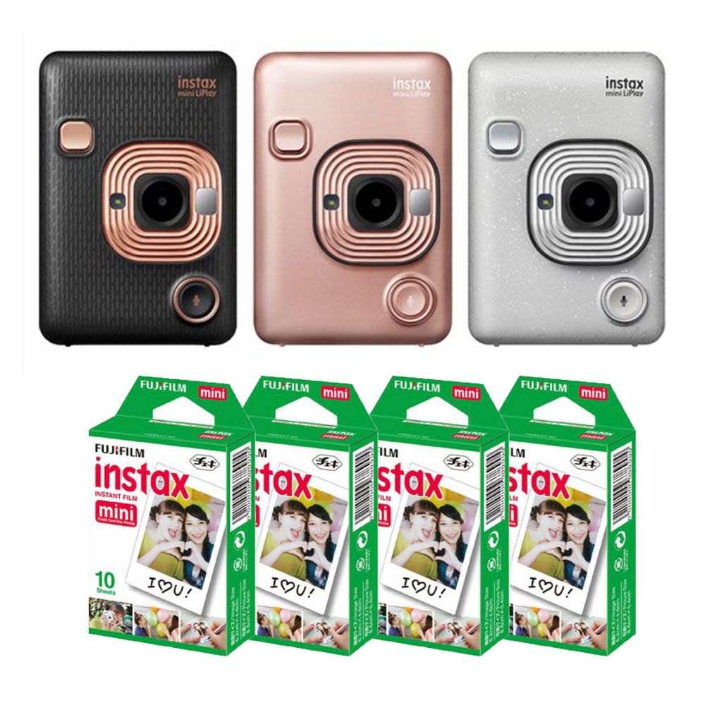 FUJIFILM 富士instax mini LiPlay 數位拍立得+空白底片40張白/黑/玫瑰