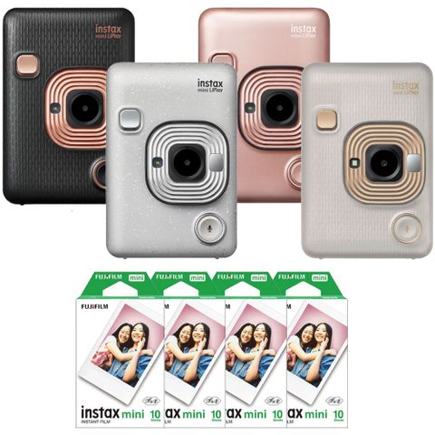 FUJIFILM 富士 instax mini LiPlay 數位 拍立得+空白底片40張 白/黑/玫瑰金