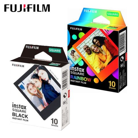 FUJIFILM 富士 拍立得方型底片 彩虹+黑邊框