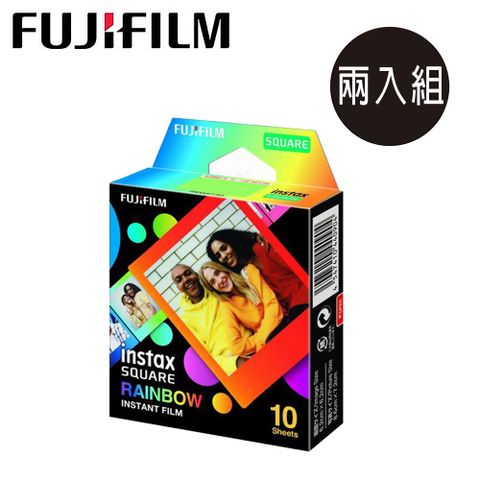 FUJIFILM 富士 FUJI 拍立得底片-彩虹方型(RAINBOW)-(2入)