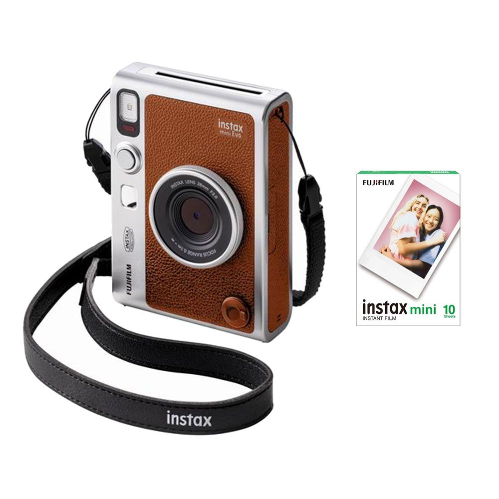 FUJIFILM 富士 【底片超值組】 instax mini Evo 拍立得 棕色(公司貨)