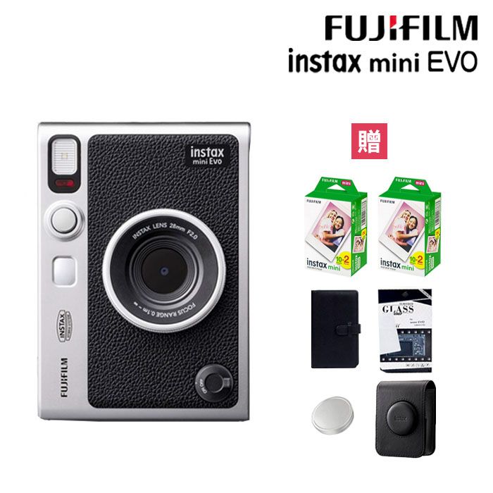 FUJIFILM 富士   Instax Mini EVO 拍立得相機 印相機 黑色 棕色(公司貨)