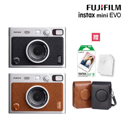 FUJIFILM 富士 Instax Mini EVO 拍立得相機 印相機 黑色 棕色(公司貨)