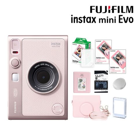 【皮套40張底片組合】FUJIFILM 富士 Instax Mini EVO 拍立得相機 印相機 櫻花粉 公司貨