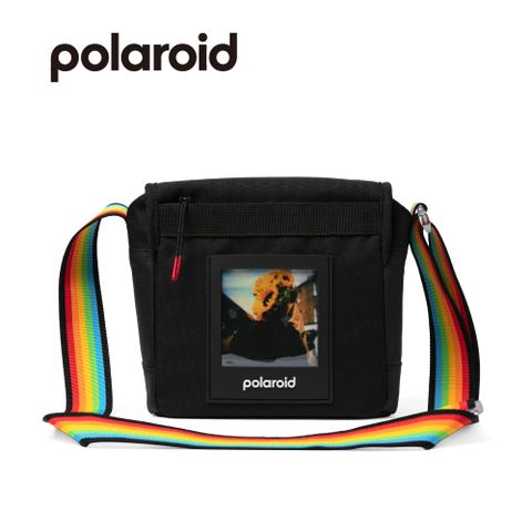 Polaroid 寶麗來 相機包 黑色+彩虹肩帶(DB08)