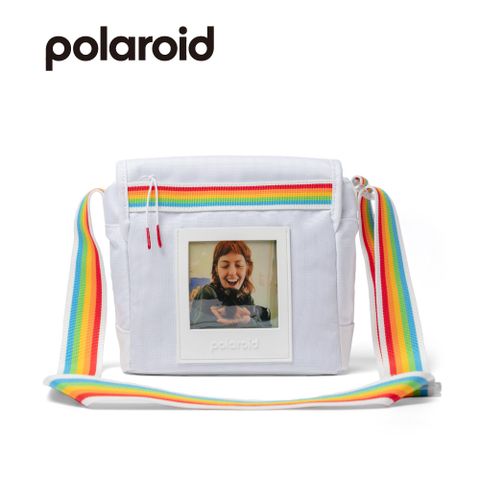 Polaroid 寶麗來 相機包 白色+彩虹肩帶(DB10)