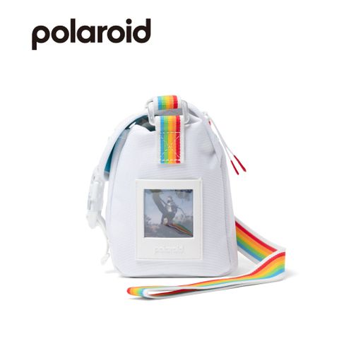 ★相機保護盒Polaroid Go 相機包 白色+彩虹肩帶(DB14)