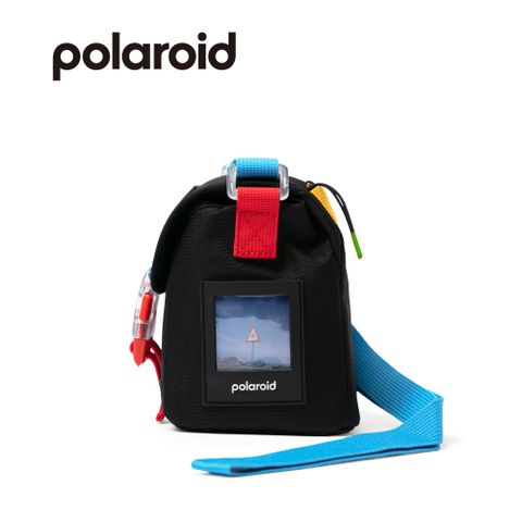 ★相機保護盒Polaroid Go 相機包 黑色+藍色肩帶(DB13)