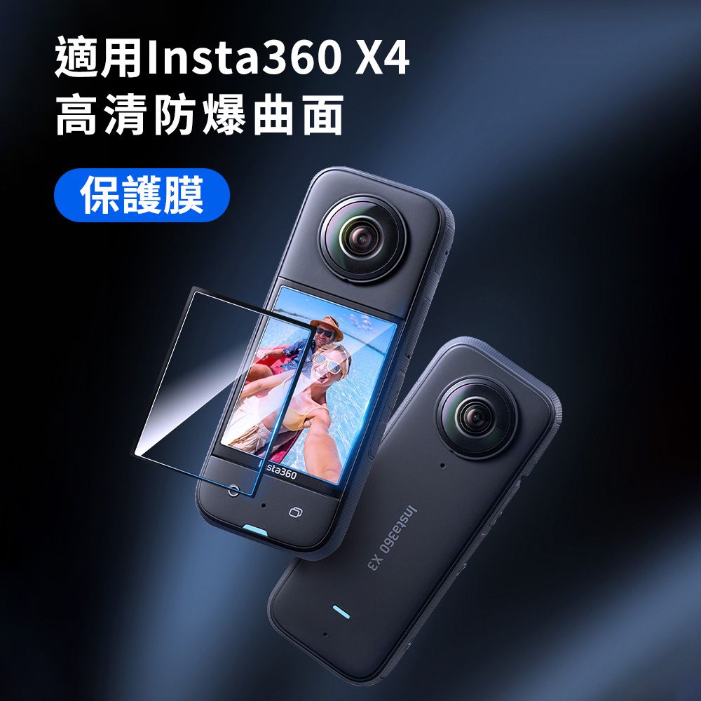 Insta360 適 X4 -2.5吋-Pmma抗撞材質-抗撞防護保護貼系列