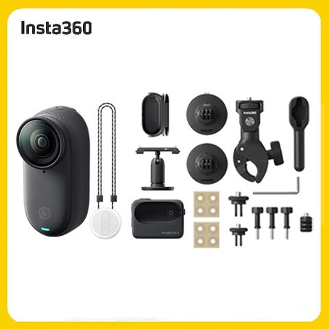 Insta360 GO3S 防抖運動相機128GB星耀黑 摩托車套裝 (先創公司貨)