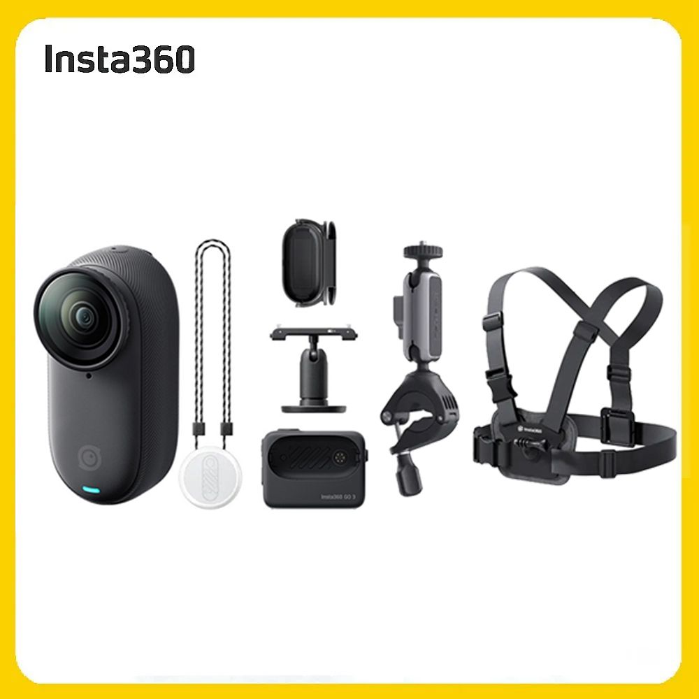 Insta360 GO3S 防抖運動相機128GB星耀黑 騎行套裝 (先創公司貨)