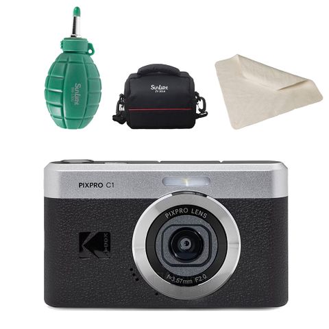 KODAK柯達 PIXPRO C1 可翻轉螢幕隨身型數位相機 超值組